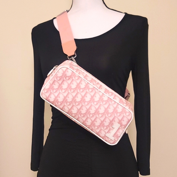 Dior Trotter 1 Crossbody Belt Waist Bag Zip Pouch Purses Pink - Picture 16 of 16